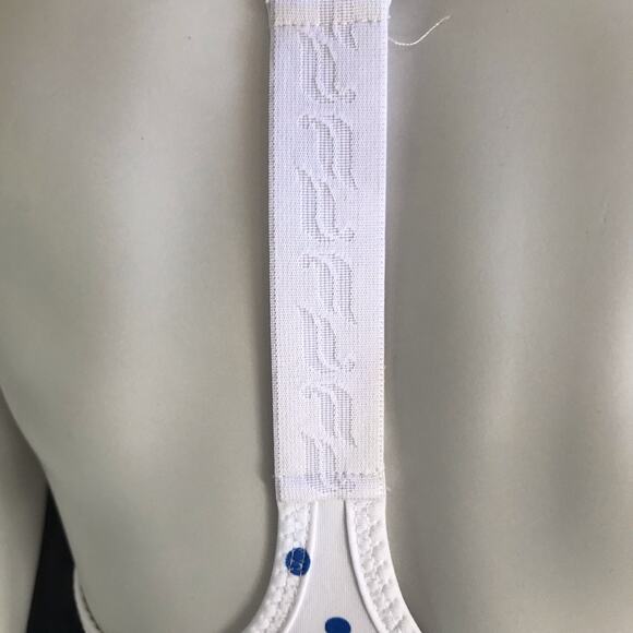 Fabletics Polka Dot Ryan Midi Sports Bra Top Ruched Sides Women's Size Medium - Picture 6 of 8